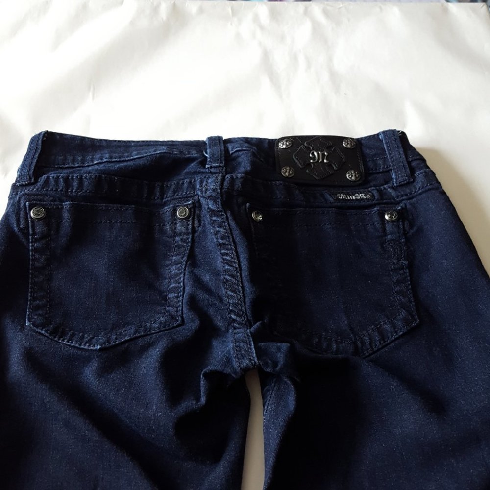 Miss Me Dark Wash Low Rise Sequin Super Skinny Jeans - Picture 3 of 6